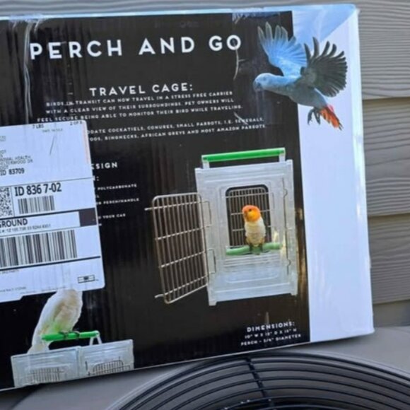 CaitecPerch & Go Polycarbonate Bird Carrier, Clear View Travel Cage Small Bird - Picture 2 of 2